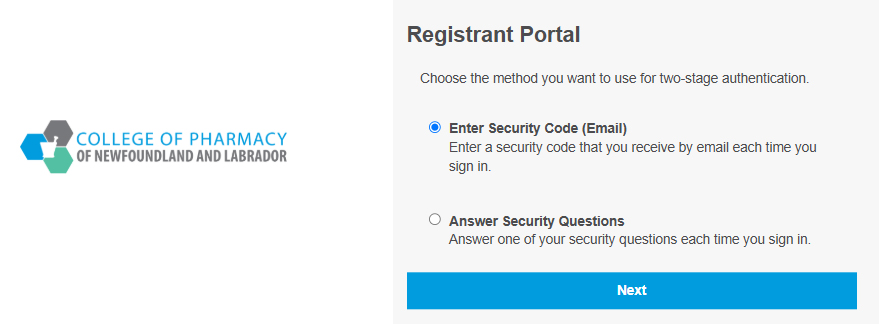 Security Code Screenshot